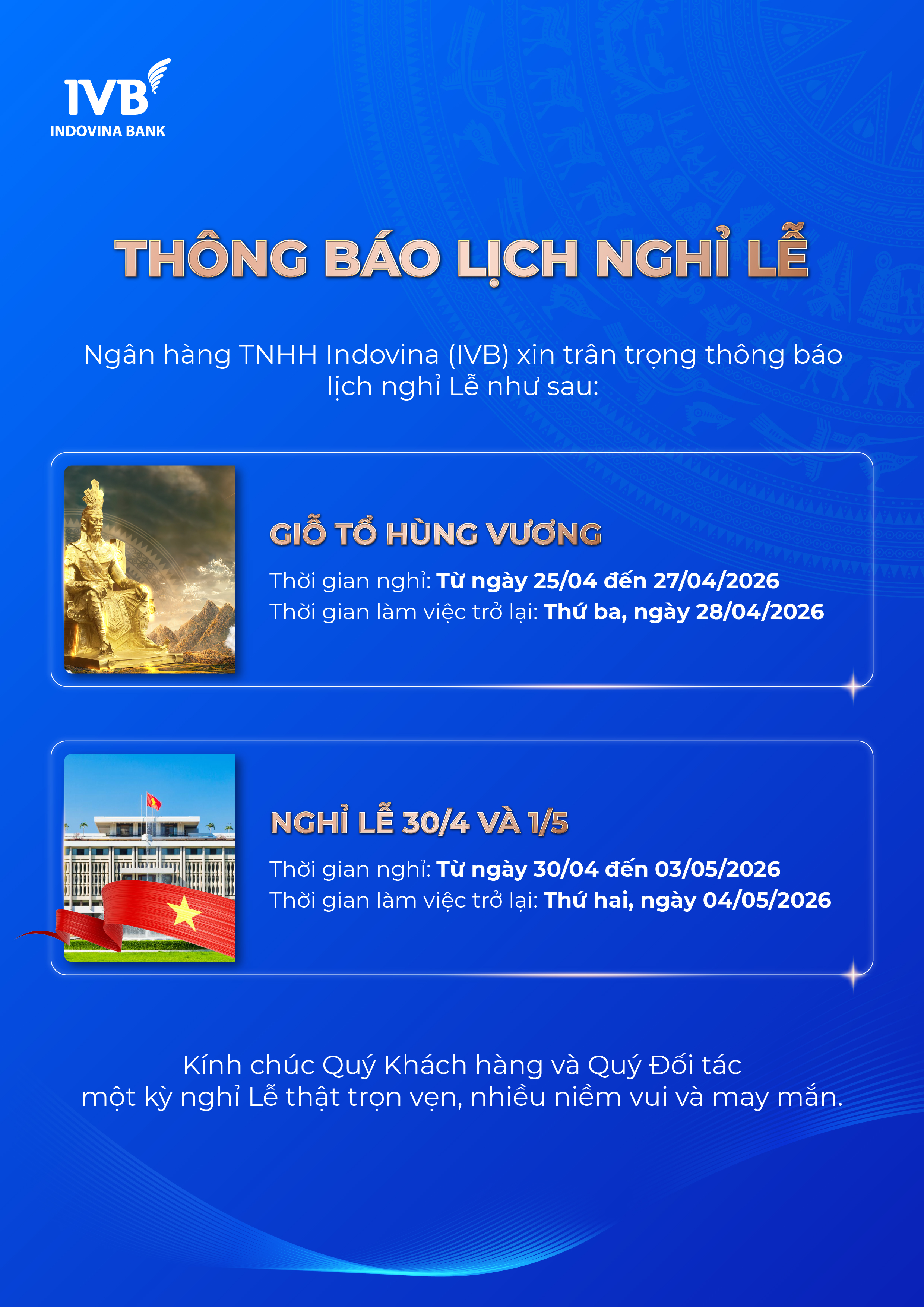 Thông báo nghỉ lễ